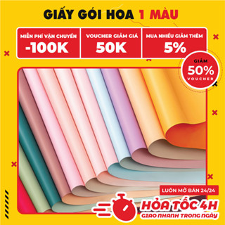 Giao Nhanh 4h SET 10 Tờ giấy gói hoa MIKA TRƠN 1 màu bóng mờ gói hoa