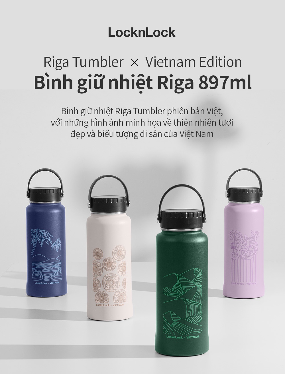 Bình giữ nhiệt Lock Lock bằng thép không rỉ Riga Tumbler Vietnam