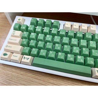 Gmk Cream Matcha Keycaps Pbt Material Cherry Profile Five Sided Dye