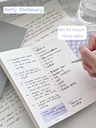 Tặng Sticker Note Sổ Tay Da PU 160 Trang Giấy To Do List Bìa Màu