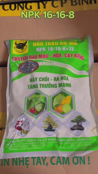 Phân bón đầu trâu NPK 16 16 8 TE chuyên cho rau màu hoa cây kiểng