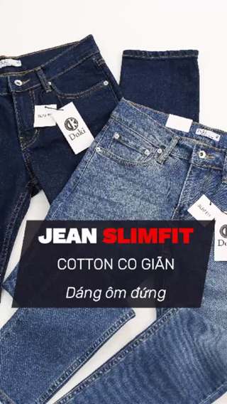 Quần Jean Nam Cao Cấp Xanh Dương Quần bò Nam dáng Slimfit đứng ôm nhẹ