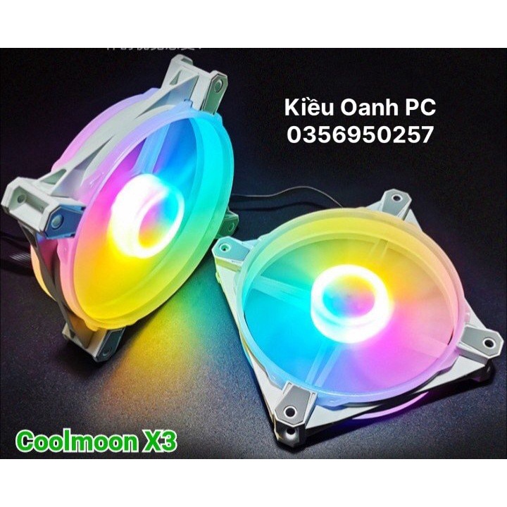 Quạt Tản Nhiệt Fan Led RGB Coolmoon X3 Có Điều Tốc PWM Led Sync Main