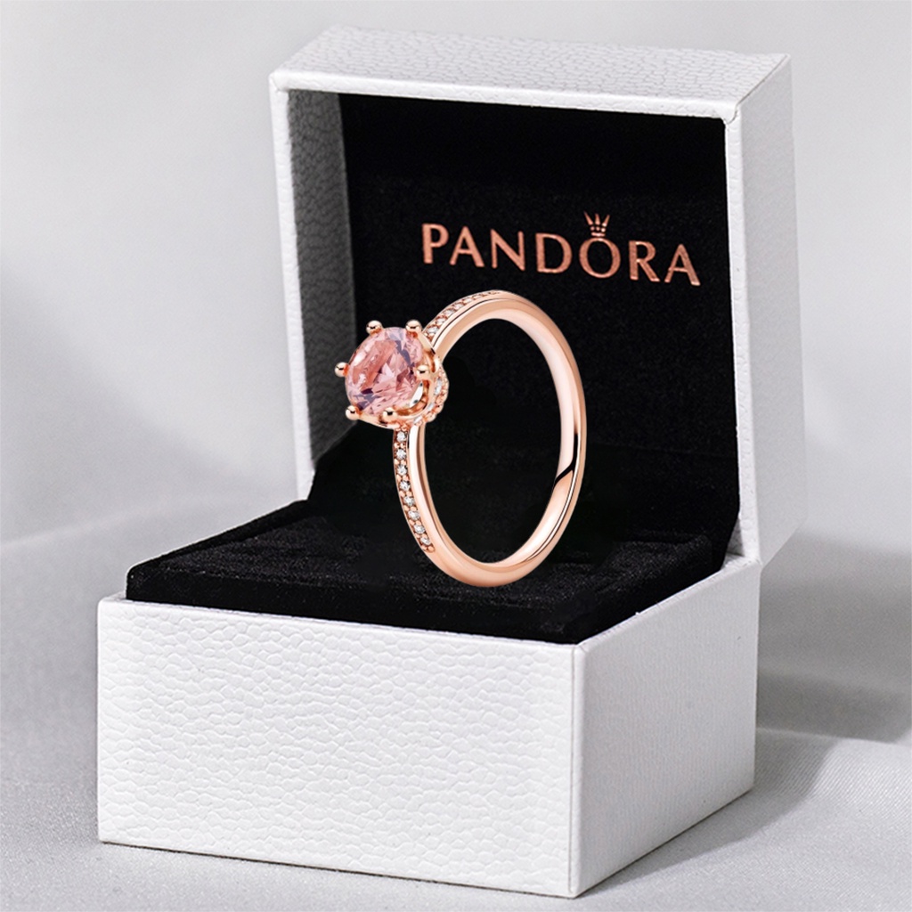 Nhẫn Pandora Pink Sparkling Crown Solitaire Ring Moments Shopee Việt Nam