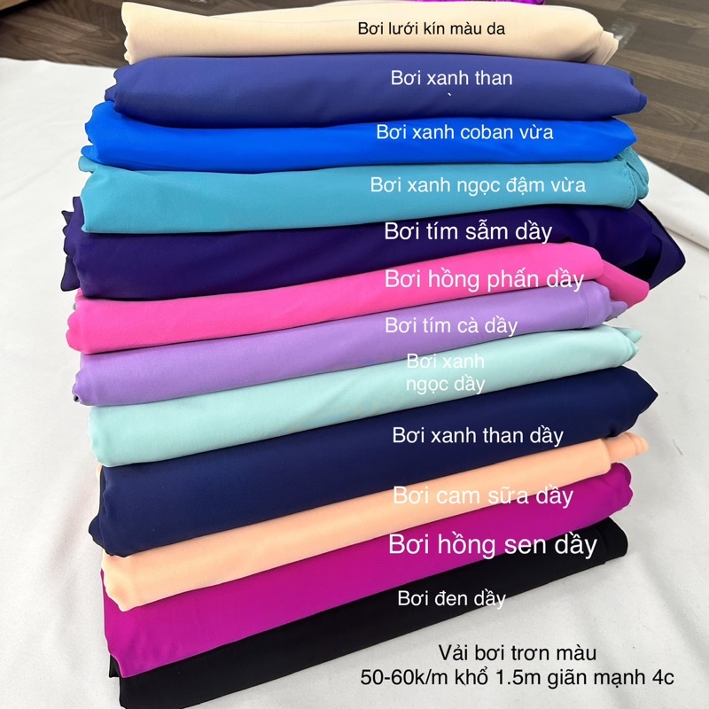 Vải bơi trơn màu dày dặn chuẩn Vải bikini vải may đồ bơi tắm biển