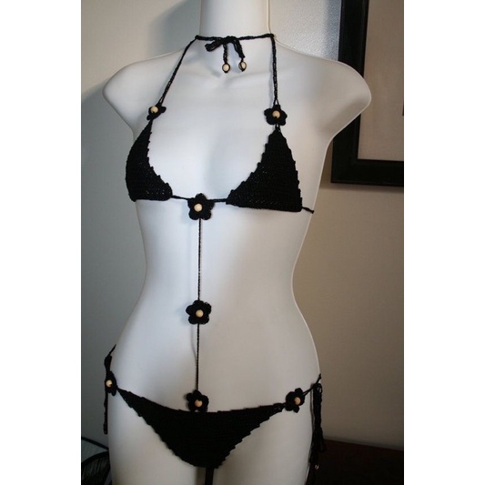 Bộ bikini len móc thủ công Bộ đồ bơi len móc handmade Hàng có sẵn Shopee Việt Nam