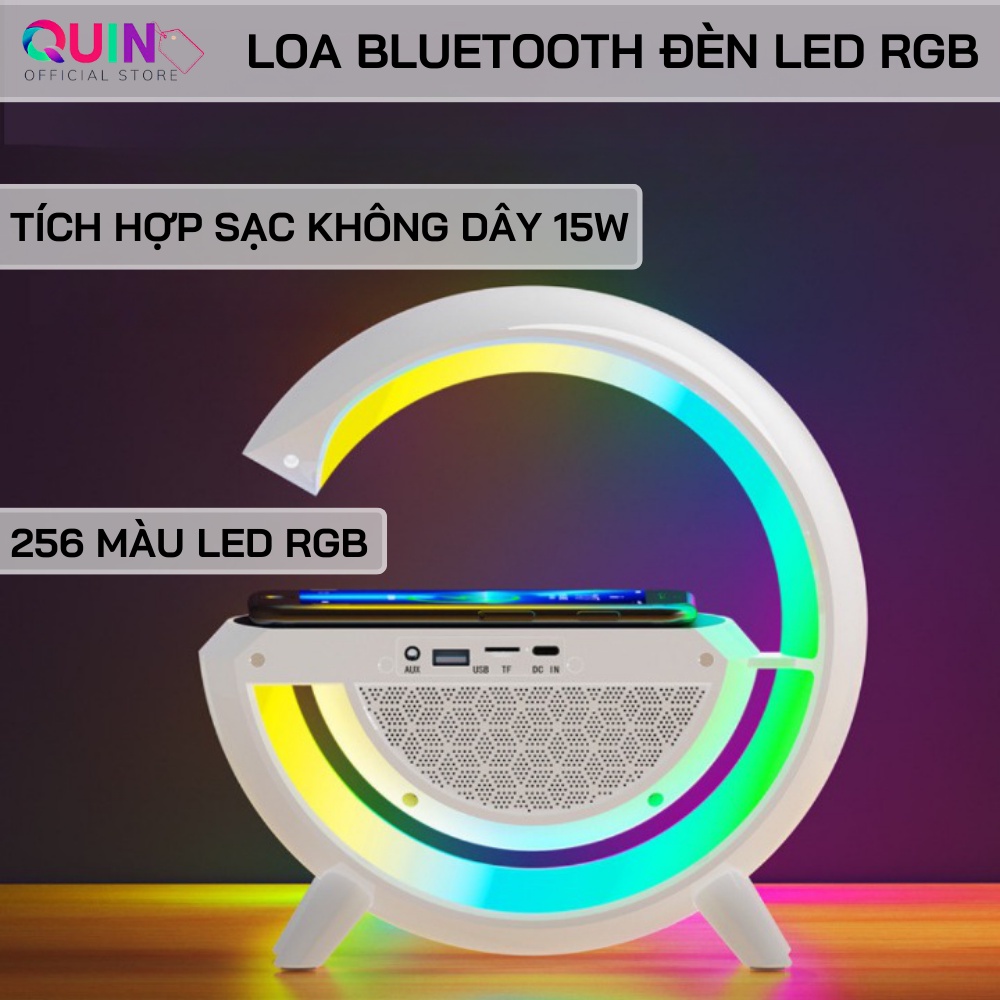 Loa Chữ G Bluetooth Kèm Sạc Không Dây 256 Màu Led RGB Trang Trí Siêu