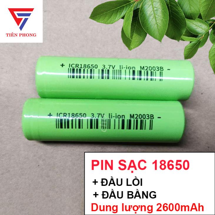 Pin sạc 18650 Warning xanh lá ICR18650 3 7V LI ION M2003B Dung lượng