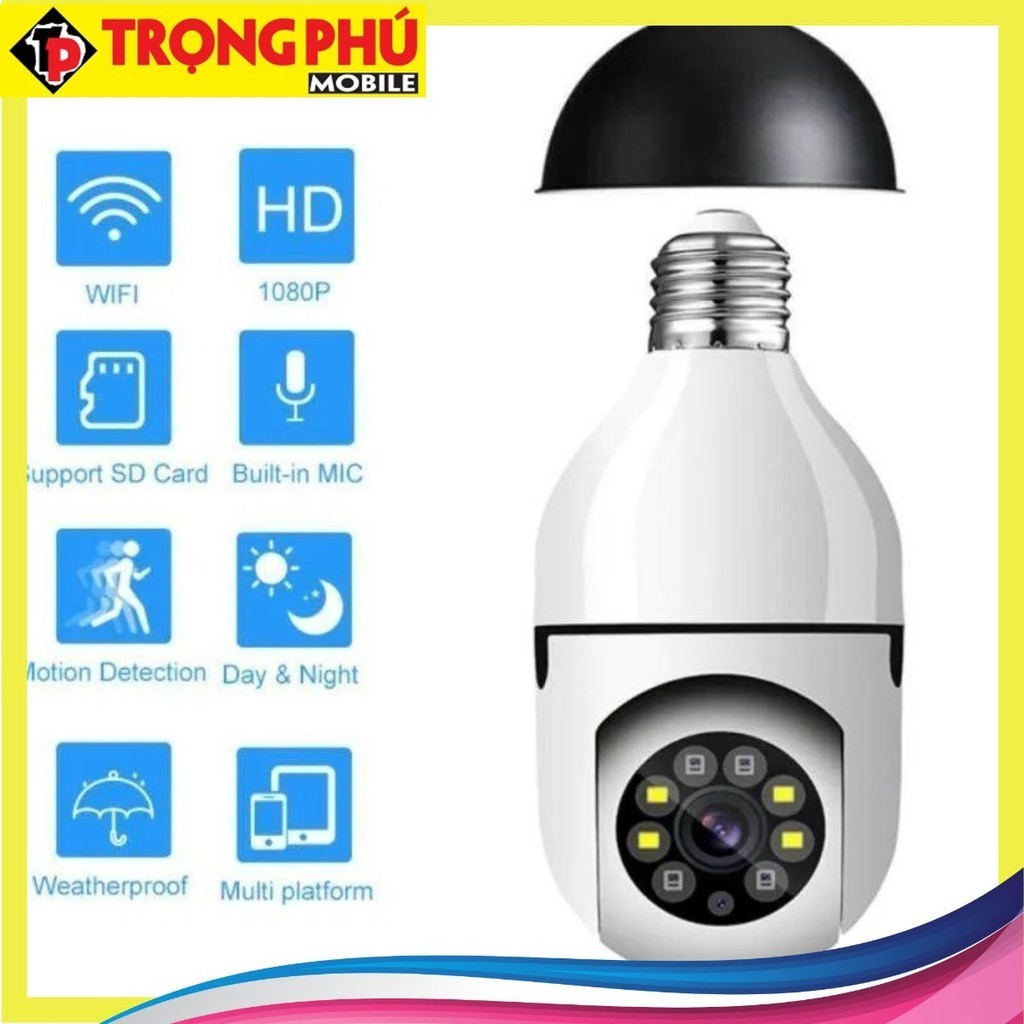 Camera Wifi Yoosee HK211 2209 Gắn Đui Bóng Đèn 8 Led Trọng Phú