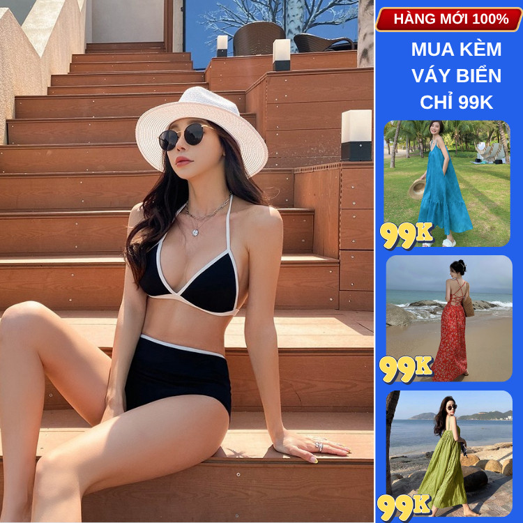 Bikini 2 mảnh nâng ngực 2 dây hở lưng đồ bơi đi biển sang chảnh sexy