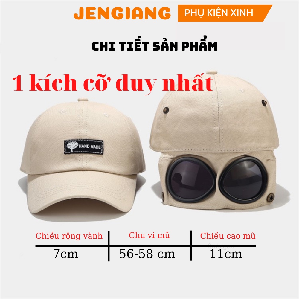 Mũ phi công kèm mắt kính Jengiang phong cách Hàn Quốc thời trang nam nữ