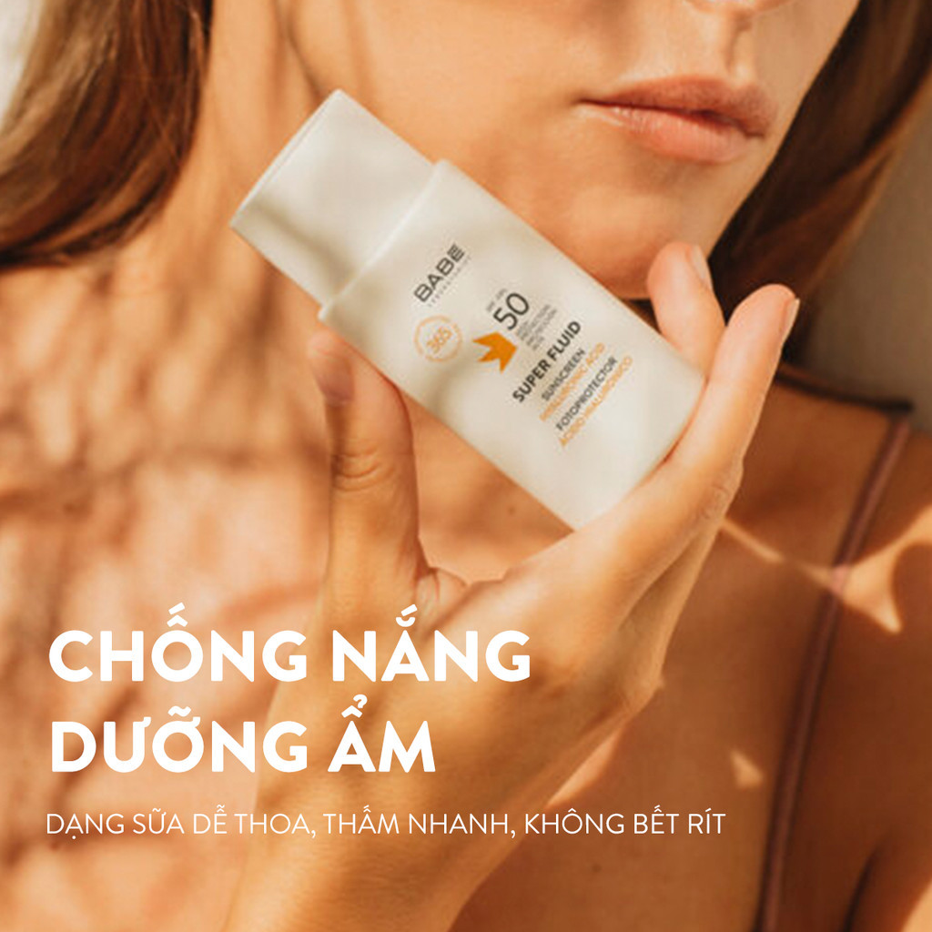 Kem Ch Ng N Ng Ph R Ng D Nh Cho Da Kh Babe Super Fluid Sunscreen