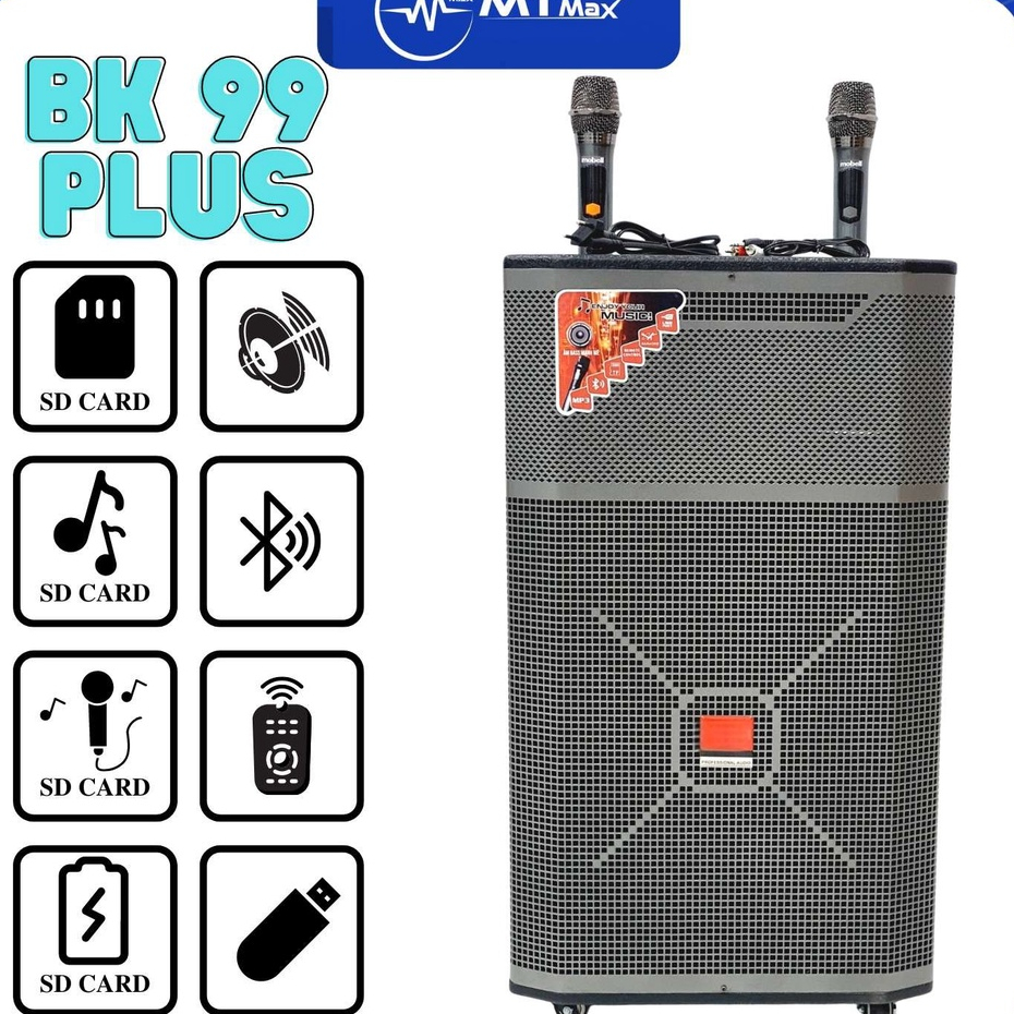 Loa kéo MTMAX BK99 Plus công suất lớn 600w tặng kèm 2 micro 2 đường