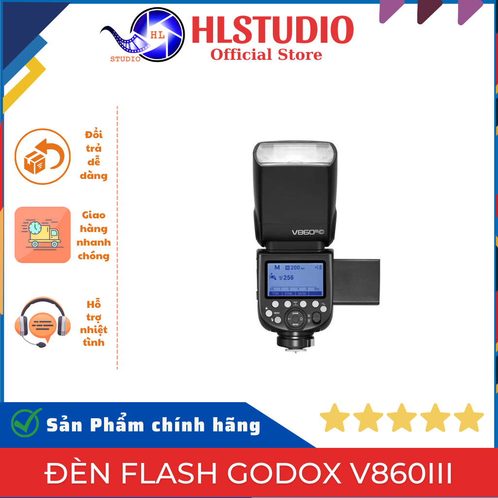 Đèn Flash Godox V860III Cho Máy Ảnh Canon Nikon Sony Fuji Hàng Chính