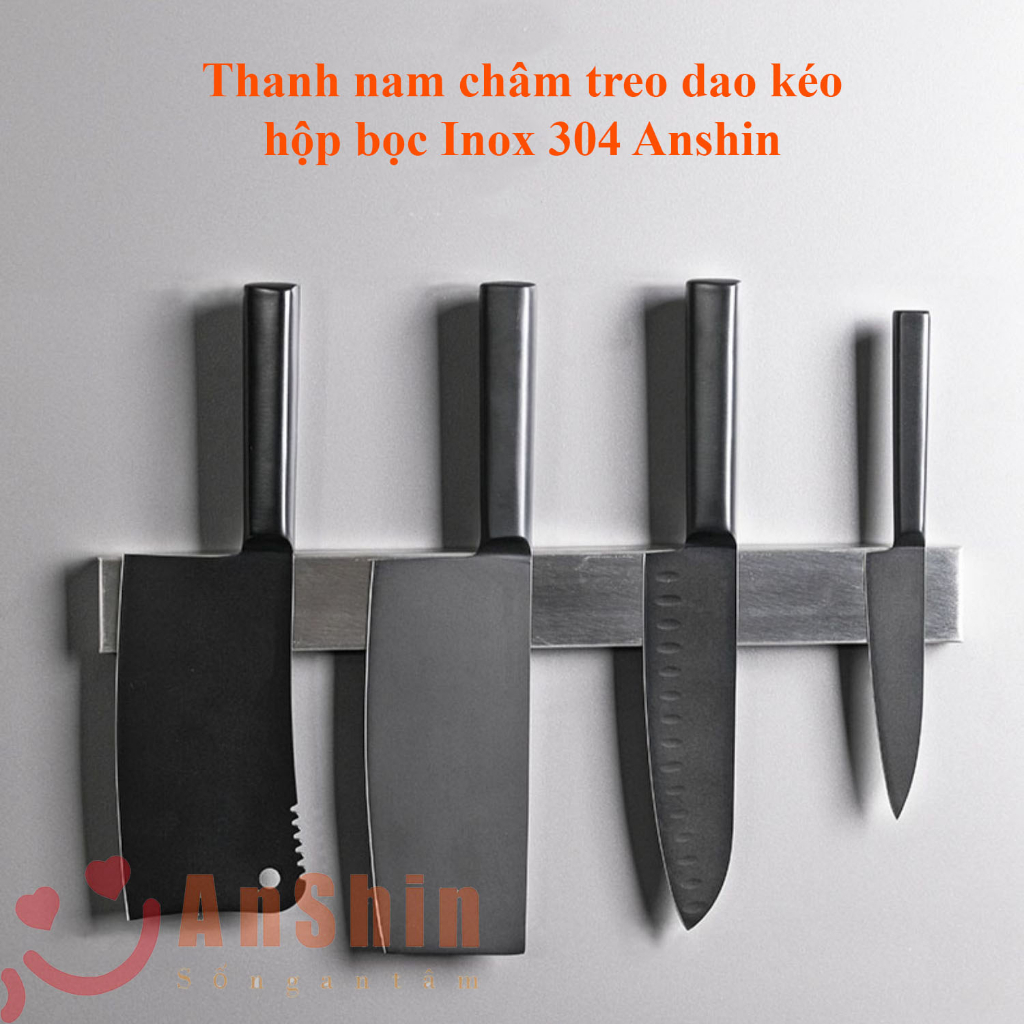 Kệ dao nam châm Giá treo dao nam châm Inox 304 cao cấp Anshin chống