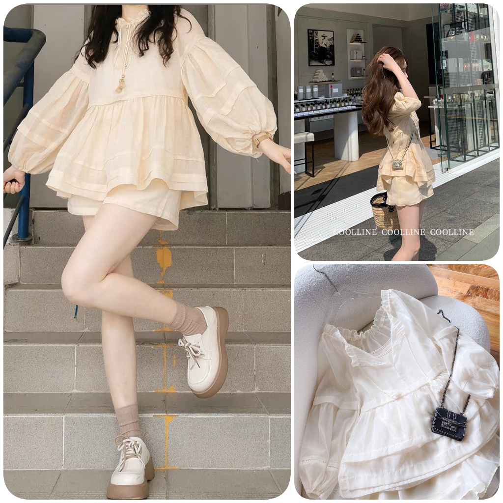 SET ÁO DOLL VOAN NUDE KÈM ÁO 2S TRONG SHORT Shopee Việt Nam