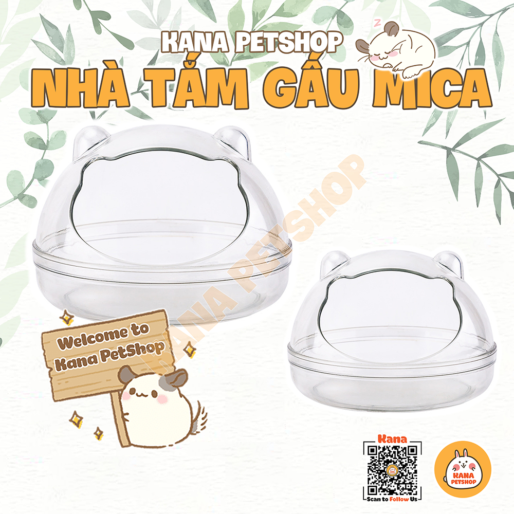 Nhà Tắm Hamster FREESHIP Nhà Tắm Mica Trong Suốt Nhiều Size Cho