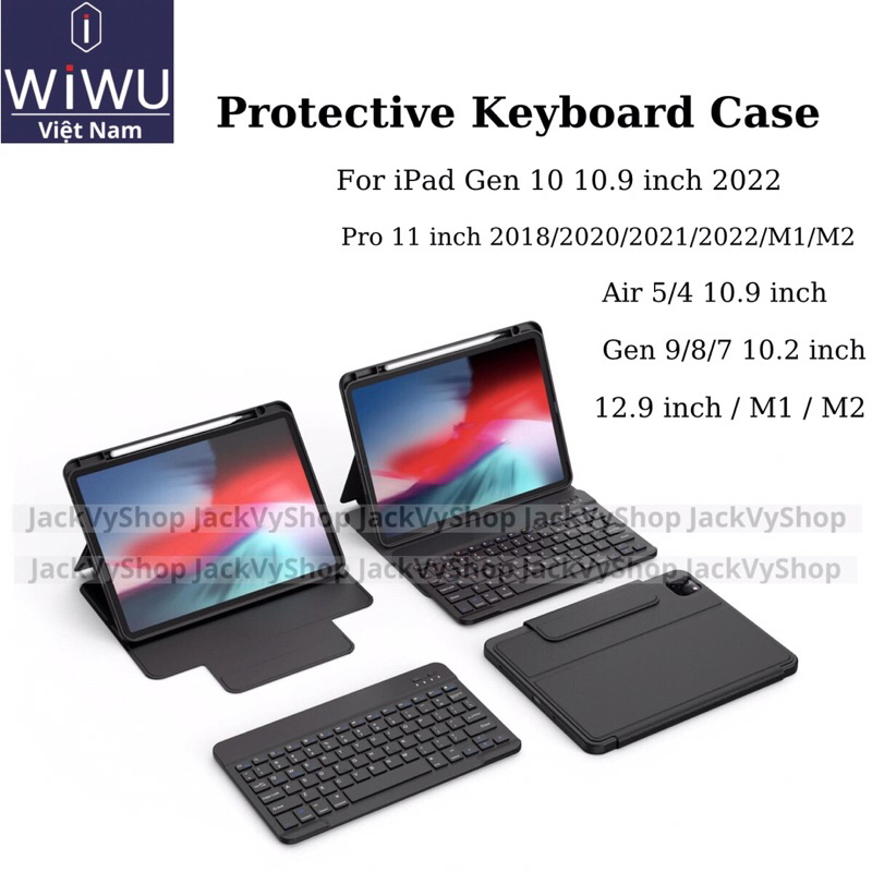 Bao da bàn phím Wiwu Protective Keyboard Case cho iPad Gen 10 10 9 inch