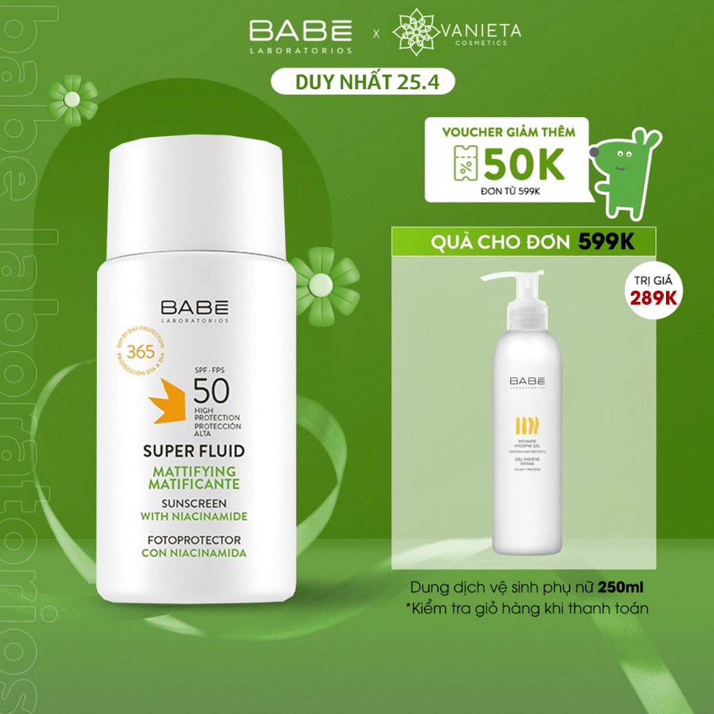 Kem Ch Ng N Ng Babe Super Fluid Mattifying Sunscreen Spf Ph R Ng