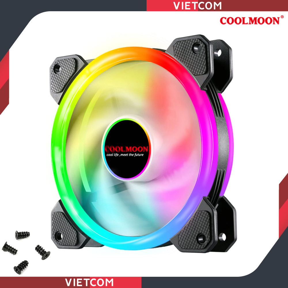 Quạt Tản Nhiệt Fan Led RGB Coolmoon V2 Bộ Hub Coolmoon điều khiển