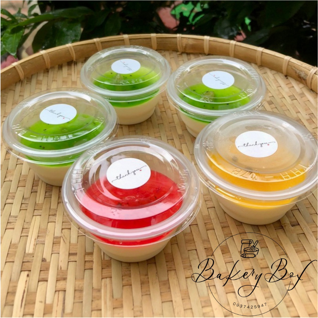 100 Ly Nhựa Đế Nhọn 100ml Đựng Rau Câu Flan Kem Pudding Panna Cotta