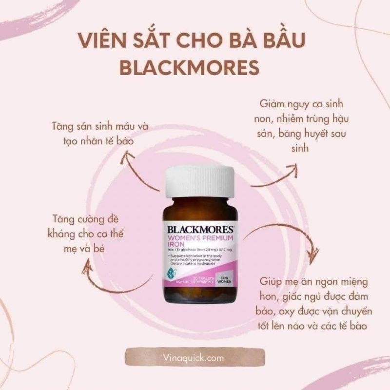 Viên uống bổ sung sắt cho bà bầu Pregnancy Iron Blackmores Úc 30 viên