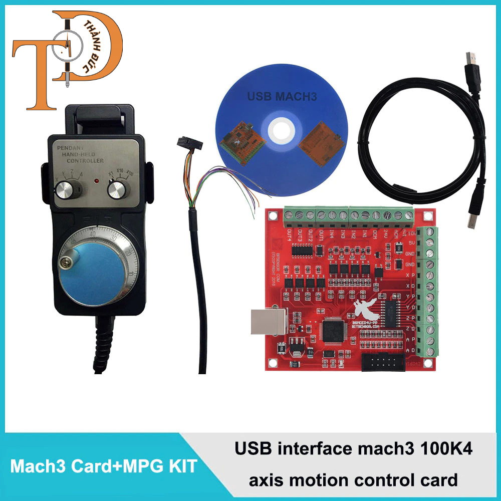 Tay quay CNC kết nối mach3 đỏ 4 trục USB https youtu be OBiOFuZ3y38