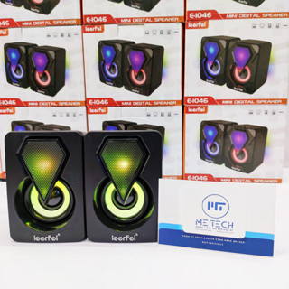 Loa máy tính 2 0 E1046 LEERFEI mini Digital Speaker Led RGB 3Wx2