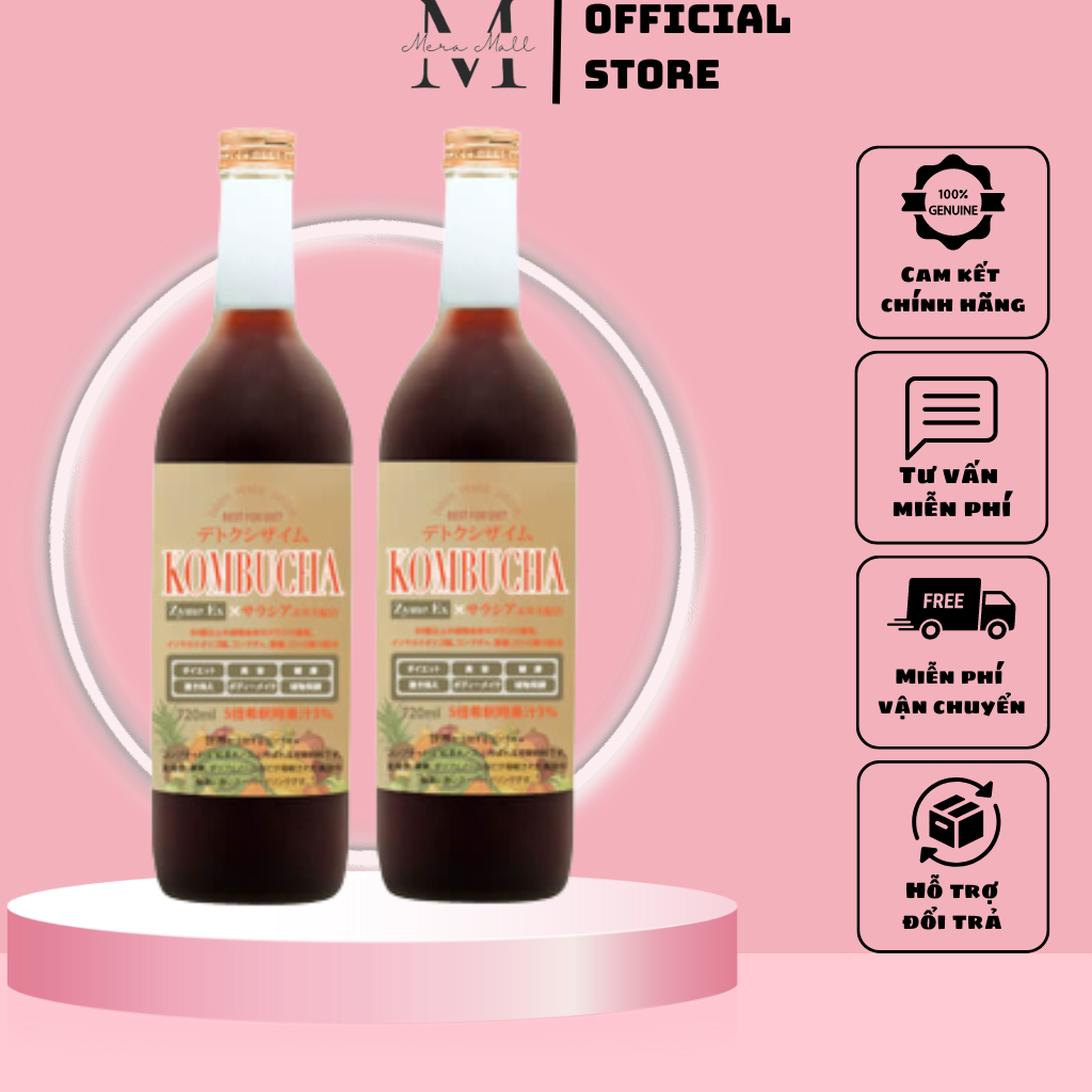 Nước uống detox thải độc đẹp da Kombucha Zyme Ex Nhật Bản 720ml hỗ