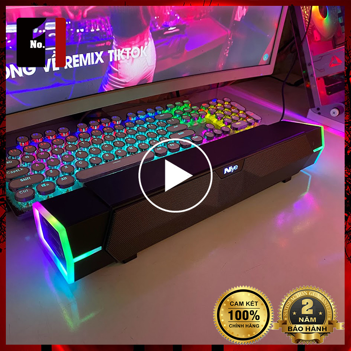 Loa Thanh Máy Tính Soundbar Bluetooth Để Bàn Niye V18 Led Rgb Loa Vi