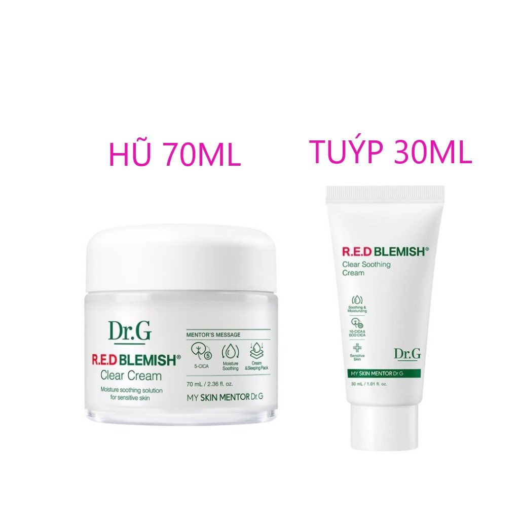 Kem D Ng Cho Da D U M N Dr G Red Blemish Clear Soothing Cream Shopee