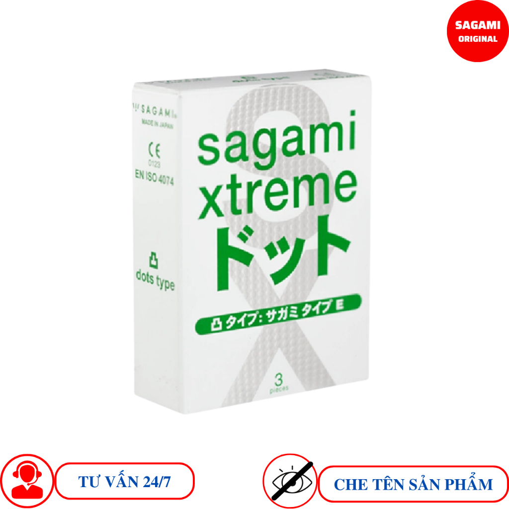 Bao cao su Sagami Xtreme White có GÂN GAI hộp 3 và 10 chiếc Shopee