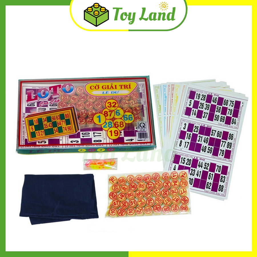 Lê Dư Hộp Lô Tô Cao Cấp Nhựa Melamine Loại Xịn Cờ Loto 90 Số Giải Trí