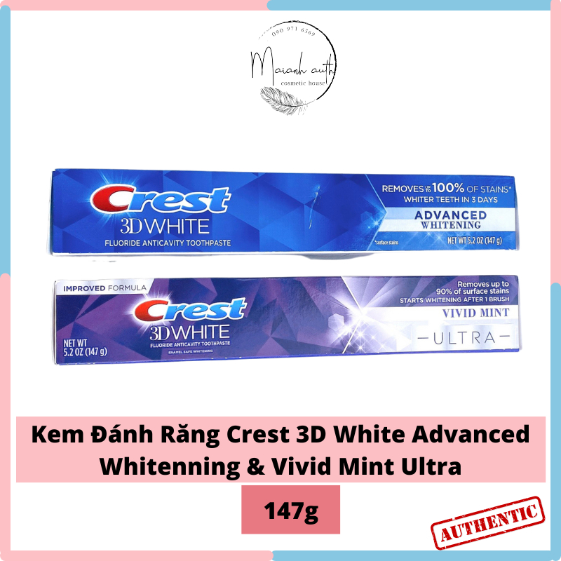 Kem Nh R Ng Crest D White Advanced Whitening Vivid Mint Ultra G