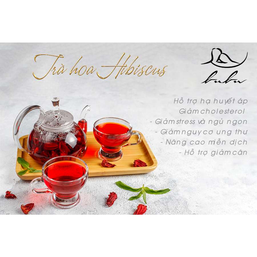 Trà hoa dâm bụt rừng hoa Hibiscus hoa Atiso đỏ kết hợp cam sấy dừa