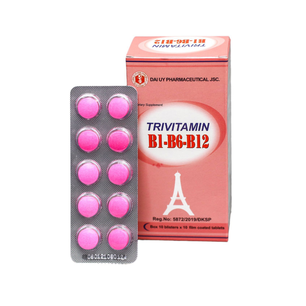 Bổ cơ thể 3B Trivitamin hộp 100 viên nén bao phim Bổ sung vitamin B1