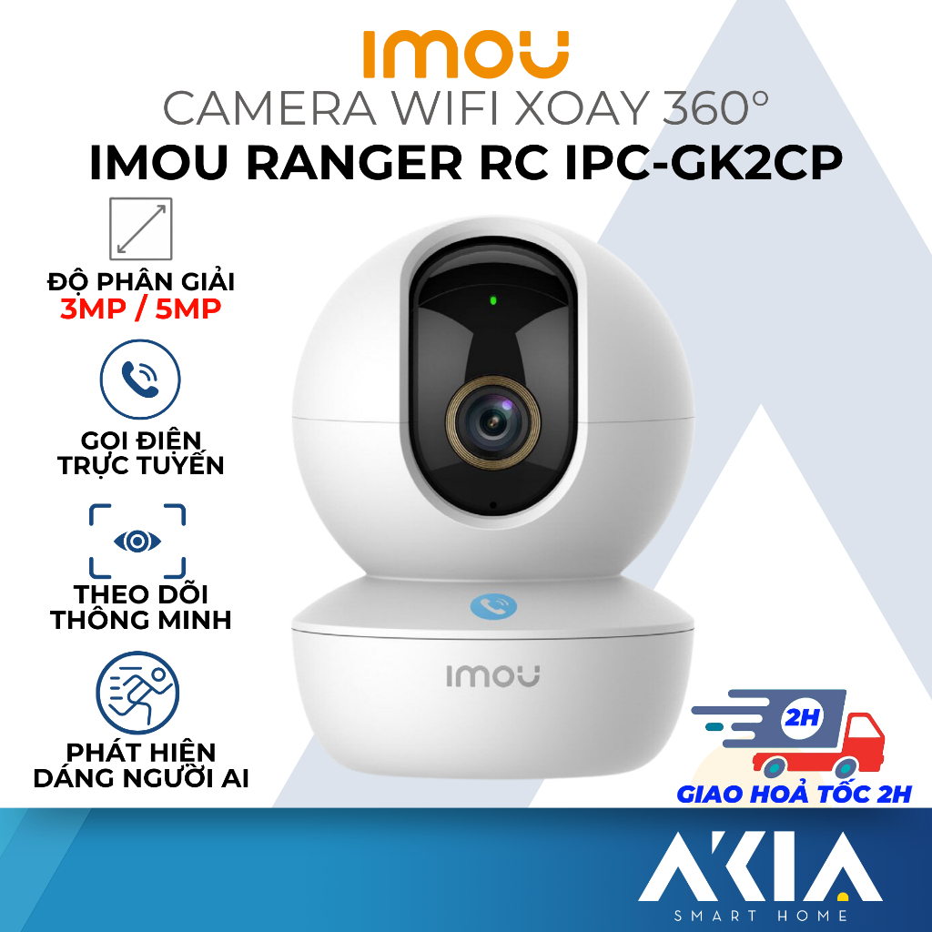 Camera wifi Imou Ranger RC 3MP 5MP Quay 360 độ Theo dõi chuyển động