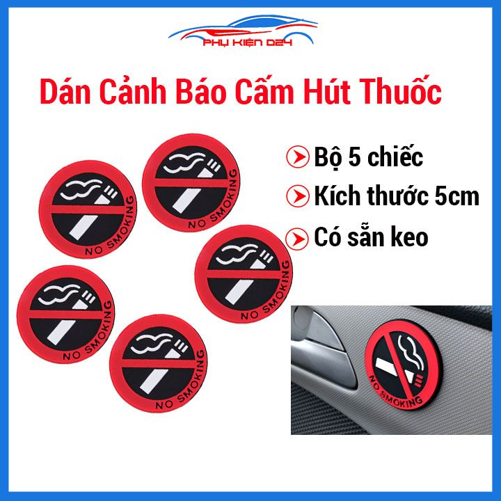 Combo 5 dán cảnh báo cấm hút thuốc no smoking Shopee Việt Nam