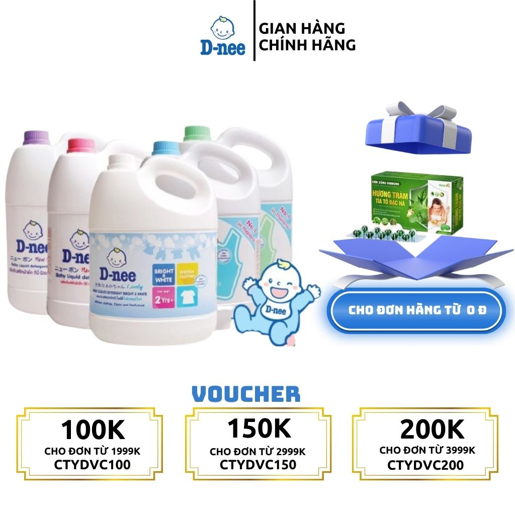 TRỢ GIÁ Nước giặt quần áo em bé Dnee 3000ml Nước Giặt Xả Cho Trẻ Em