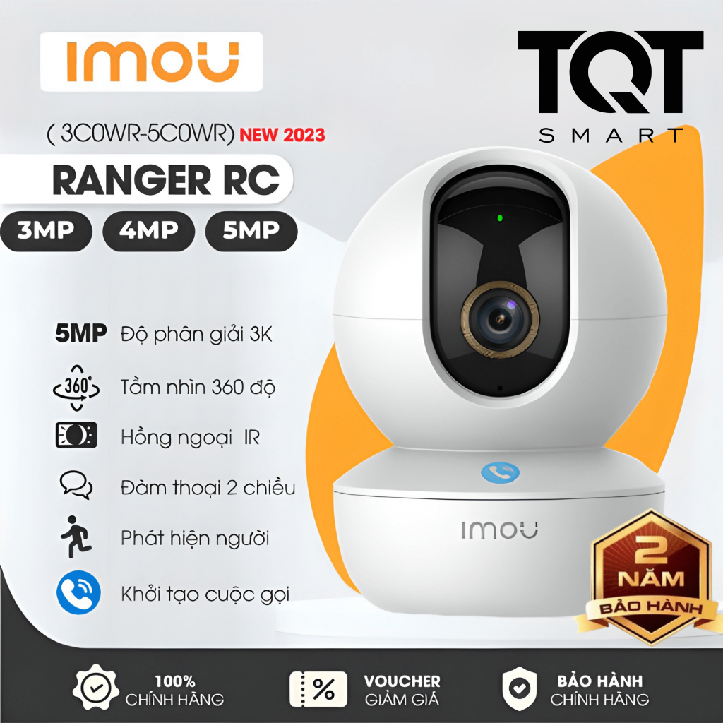 Camera Wifi Trong Nhà IMOU RANGER RC 3K 5MP 1 Chạm Để Gọi Điện 360