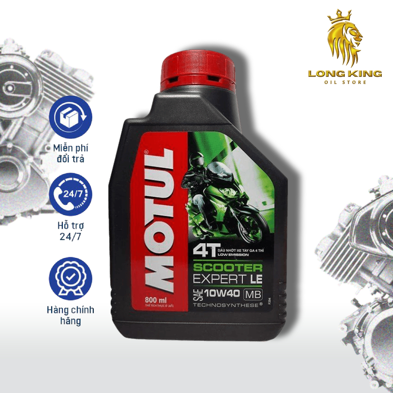 Dầu nhớt xe tay ga cao cấp MOTUL SCOOTER EXPERT LE 10W40 0 8L