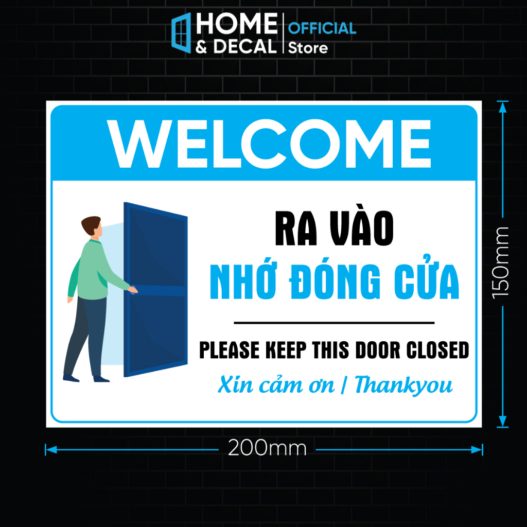 Decal Ra Vào Nhớ Đóng Cửa Decal Dán Nhắc Nhở Ra Vào Đóng Cửa Sticker