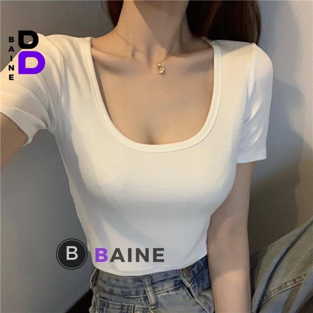 Áo Croptop TAY NGẮN CỔ LỌ Chất Thun Gân Kiểu Sexy Nữ Áo Thun Ôm Body