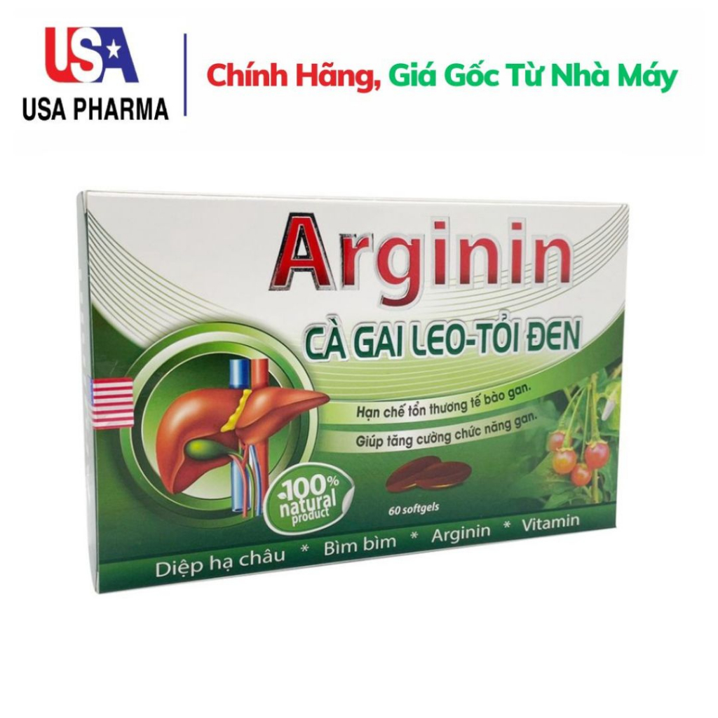 Viên uống bổ gan Arginin Cà Gai Leo Tỏi Đen giải độc gan hạ men gan