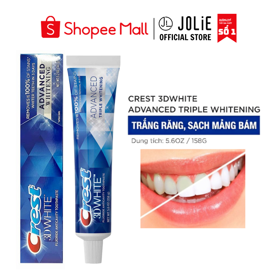 Kem đánh răng Crest 3D White Advanced Whitening 147gr Mẫu Mới Shopee