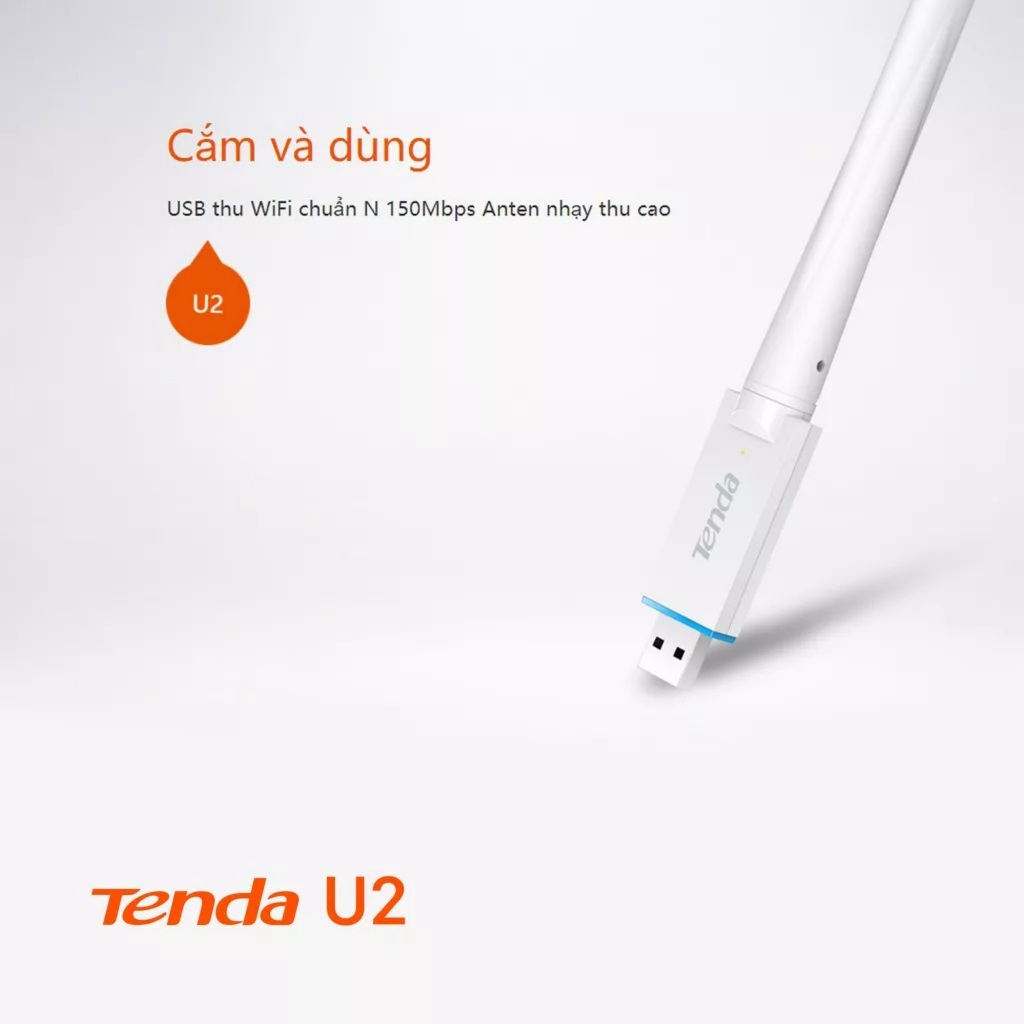 USB Tenda kết nối Wifi U2 tốc độ 150Mbps Cực kì nhỏ gọn tiện lợi