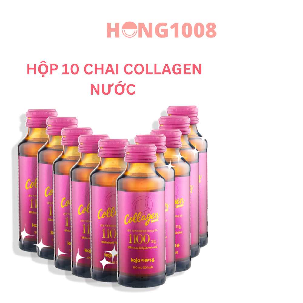 Nước uống sáng da Koja Beauty Collagen Drink 1100 100ml x 10 chai của