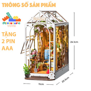 Bản Tiếng Anh Mô hình Book nook DIY lắp ráp bằng gỗ 3D Robotime