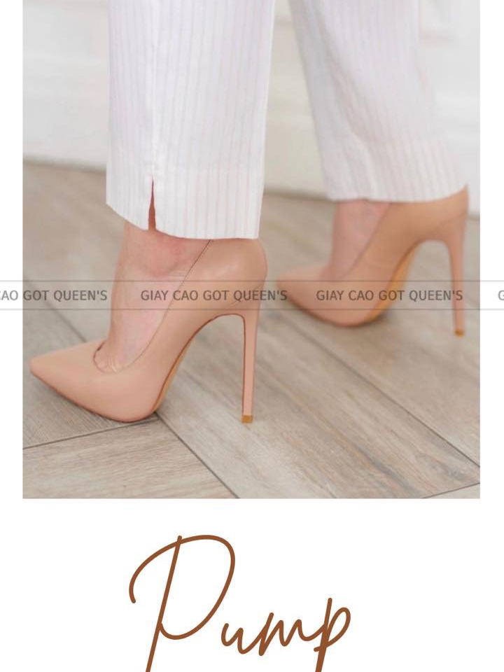 GIÀY PUMP BÍT MŨI MÀU NUDE DA LÌ CAO CẤP CAO 7 9 11CM Shopee Việt Nam