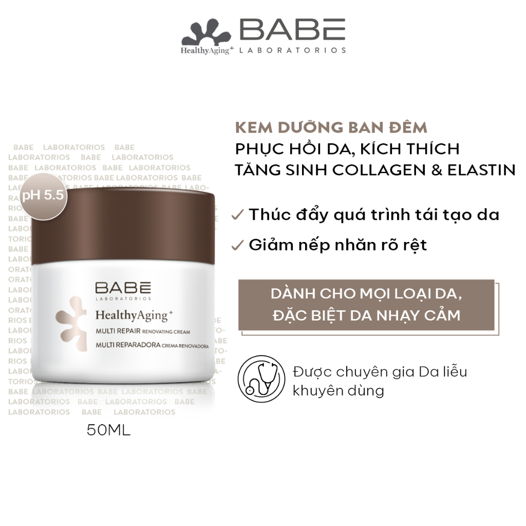 Kem dưỡng chống lão hóa da phục hồi da Babe Healthy Aging Muite